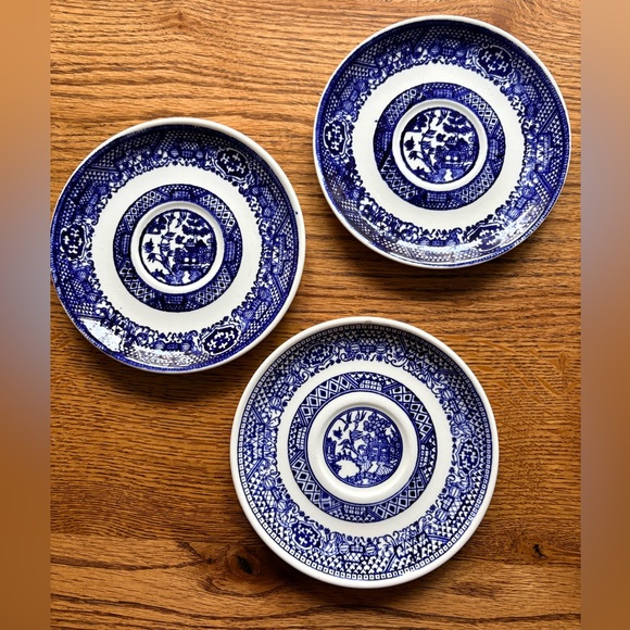 None Other - Blue and White saucers- set of 3- no brand